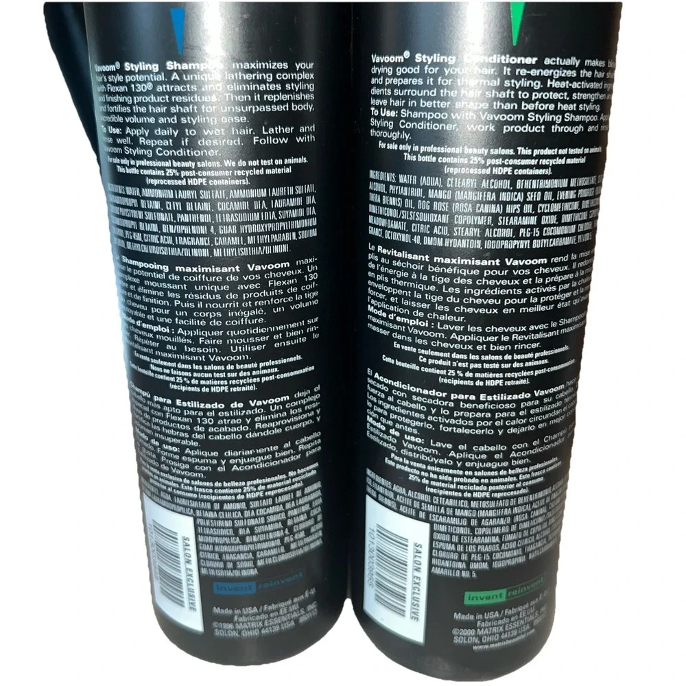 VTG SET MATRIX VAVOOM STYLING SHAMPOO CLEANSE END STYLING CONDITIONER DUO 16 OZ